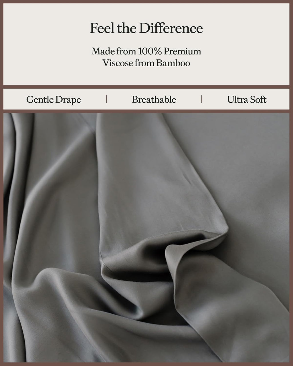 Cozy Earth Luxury Bed Sheet Set - 100% Viscose from Bamboo Fabric, Ultra-Soft & Breathable, Fits Regular & Deep Pocket Mattresses up to 20' - 4 Pieces Queen Sheet Set Charcoal Grey