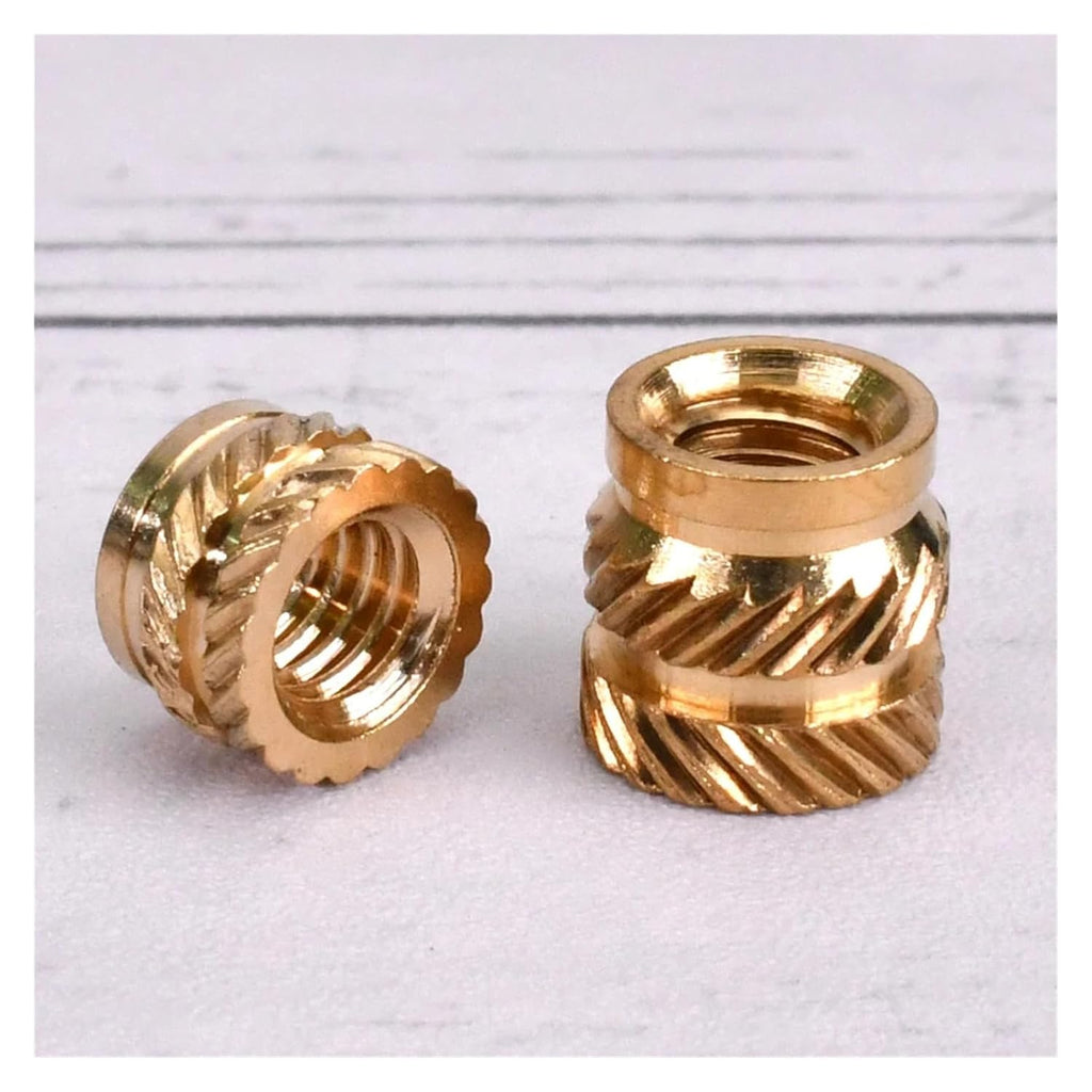 200-800Pcs M2 M2.5 M4 M5 M3 Heat Insert Nut Thread Insert 3D Printing Hot Melt Knurled DoubleTwill Embedment Brass InsertNut M6(800pcs,M4x5x6)
