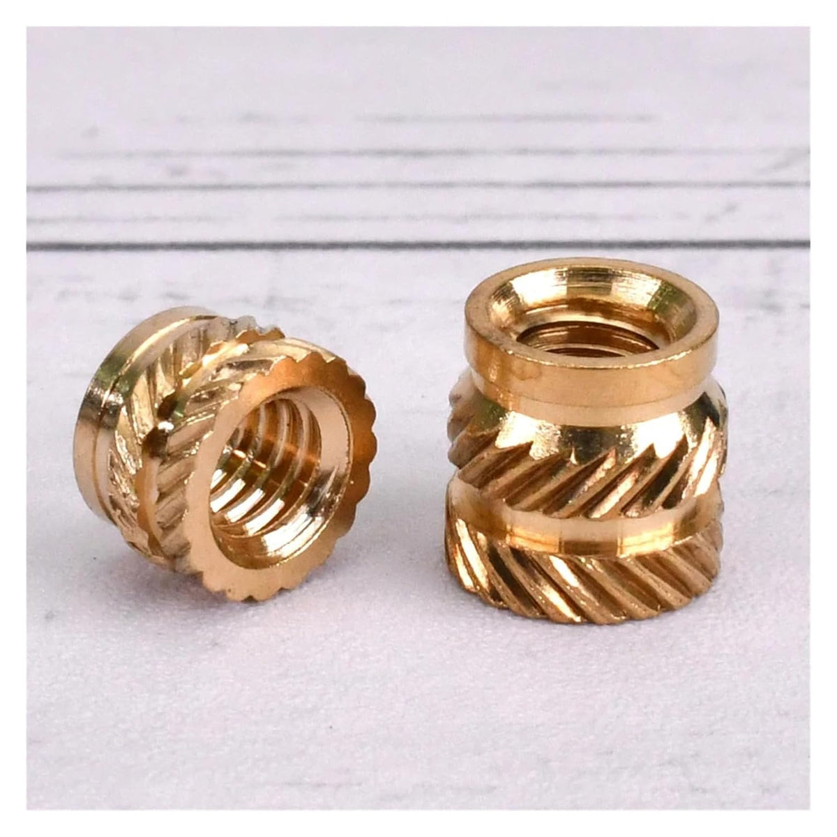 200-800Pcs M2 M2.5 M4 M5 M3 Heat Insert Nut Thread Insert 3D Printing Hot Melt Knurled DoubleTwill Embedment Brass InsertNut M6(800pcs,M4x5x6)