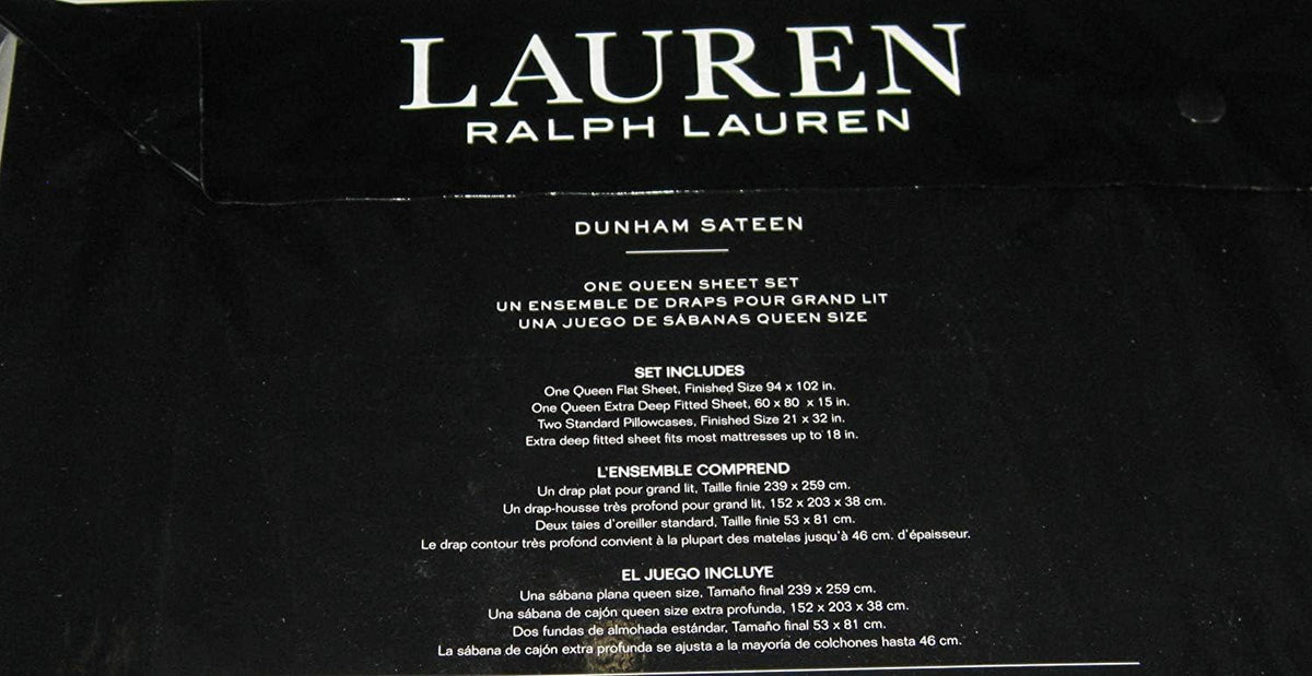 RALPH LAUREN Queen Dunham Sateen Oat/taupe Sheet Set
