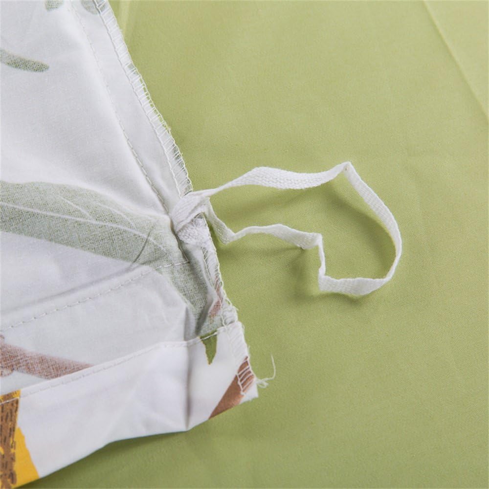 Brandream Eastern Floral Birds Chinoiserie Blossom Duvet Quilt Cover White Green Asian Style Botanical Tree Branches Ornamental Drawing (Queen)