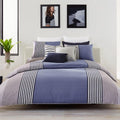 Lacoste Meribel 100% Cotton, 3-Piece Comforter Set, King, Blue