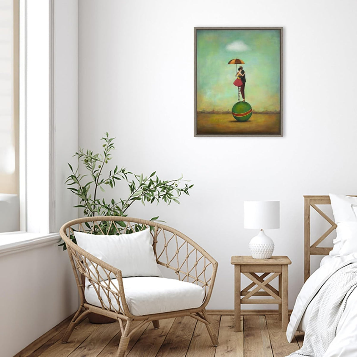 Amanti Art Framed Canvas Wall Art 28x23 Circus Romance by Duy Huynh, Framed Wall Art Canvas, Entertainment Artwork, Country Rustic Decor, Medium Poster Painting for Living Room, Bedroom, Bathroom,
