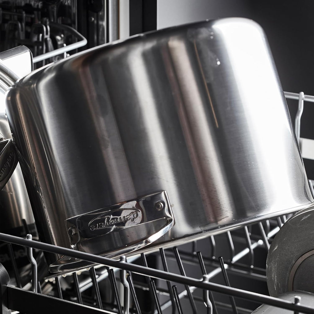 Demeyere Essential 5-ply, 18/10 Stainless Steel, Stay Cool Handle, Oven Safe, Compatible with all Cooktops, Perfect Pour Edge, 8-qt Stock Pot with Perfect Fit Lid