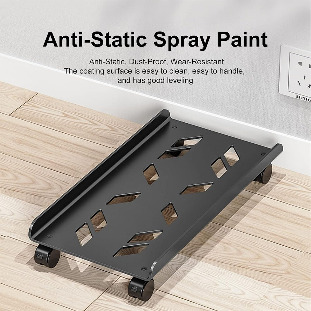 CPU Stand PC Tower Stand Mobile CPU Stand Cooling Base with 4 Rolling Caster Wheels, Mobile Desktop Case Floor Holder Cart Fits Most PC Case PC Tower Stand