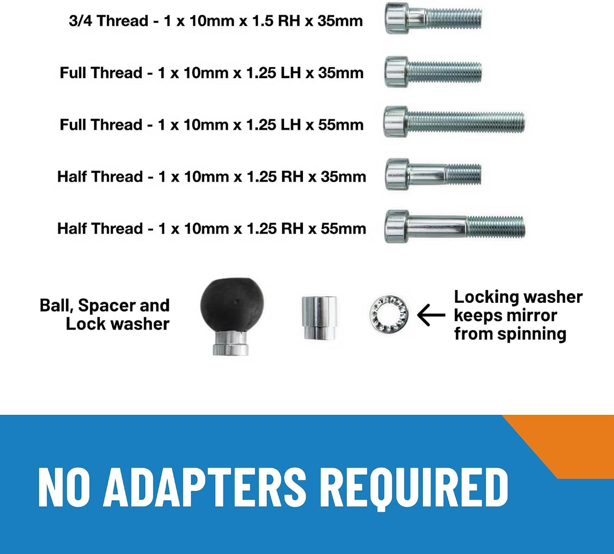 Doubletake Adventure 6' Mirror Kit 2.0, Universal Fit Folding Motorcycle Mirrors, Guaranteed for Life.