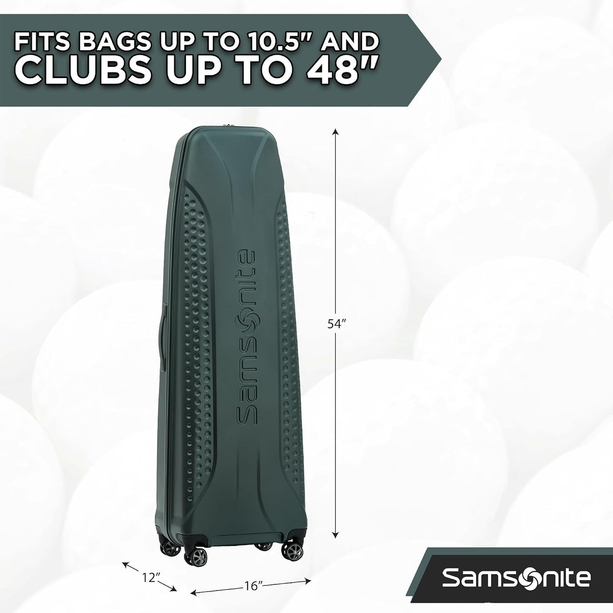 Samsonite Tour Pro Golf Travel Bags for Airlines, Hard Shell Golf Travel Case with Durable ABS, 360° Multi-Directional Shark Wheels, Lightweight Golf Club Travel Bag