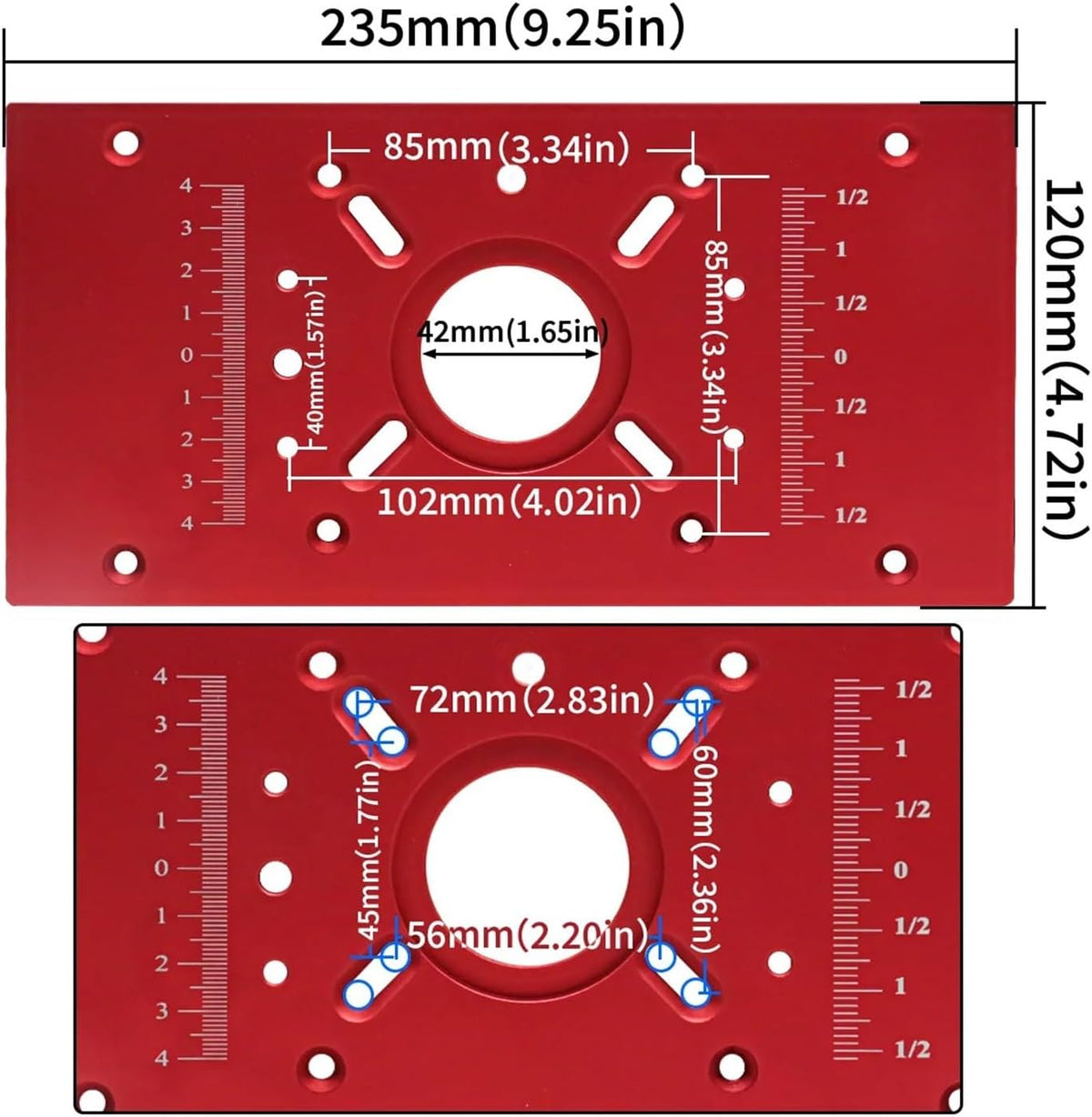 Router Lift with Fixed Base - Aluminum Router Insert Plate - Woodworking Universal Router Lift Base for 65mm Dia Router Motor(D)