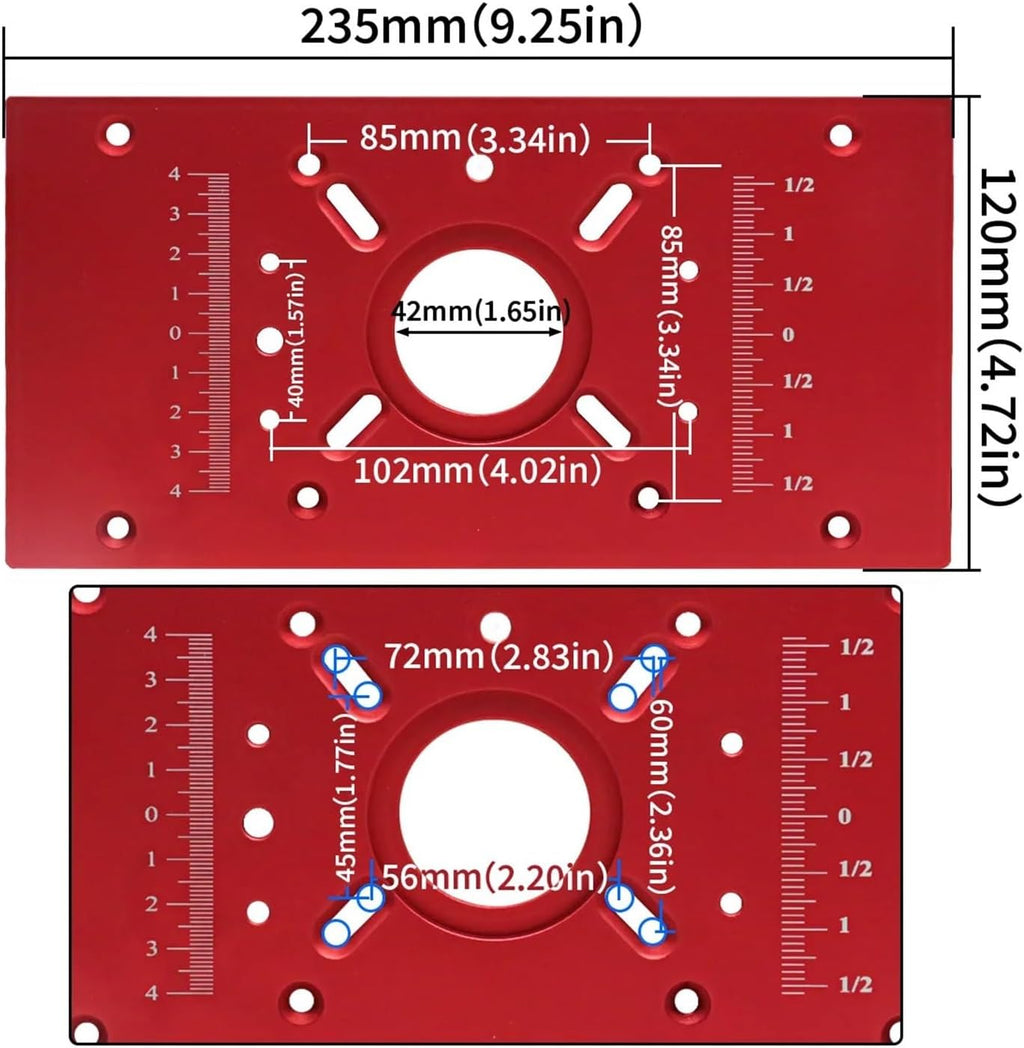 Router Lift with Fixed Base - Aluminum Router Insert Plate - Woodworking Universal Router Lift Base for 65mm Dia Router Motor(A)