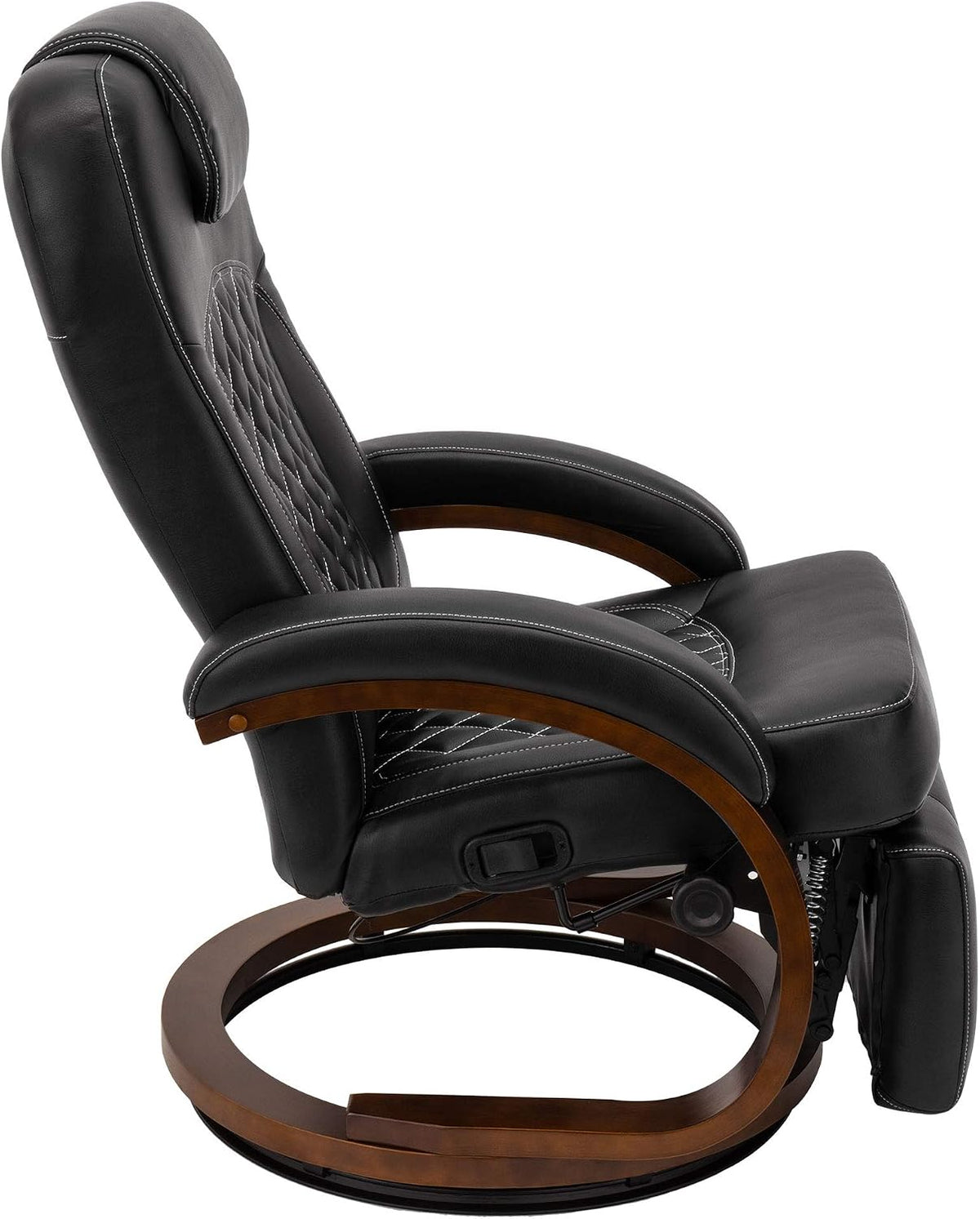 RecPro Nash 28' RV Euro Chair Recliner in Black | Modern Design | RV Furniture | Swivel Base | Recliner Chair (2 Chairs)
