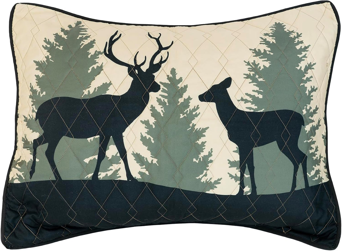 Donna Sharp Deer Walk-King Quilt Set, Measures 110 x 96, Includes 1 Quilt and 2 King Shams, Machine Washable