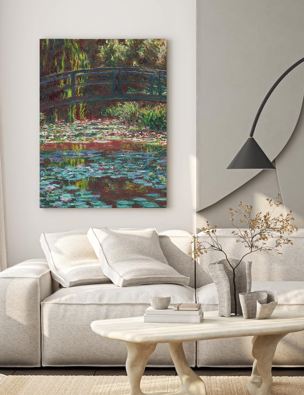 DECORARTS - Water Lily Pond (1900) by Claude Monet, Museum-Quality Giclee Canvas Print, Wall Art Reproduction, 30' W x 40' H, Made in USA