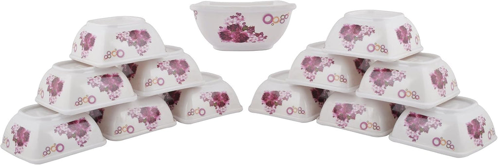 Maharaja Royal Melamine Unbreakable, Microwave Safe Dinner Set (White and Purple) -40 Pieces, Service for 6