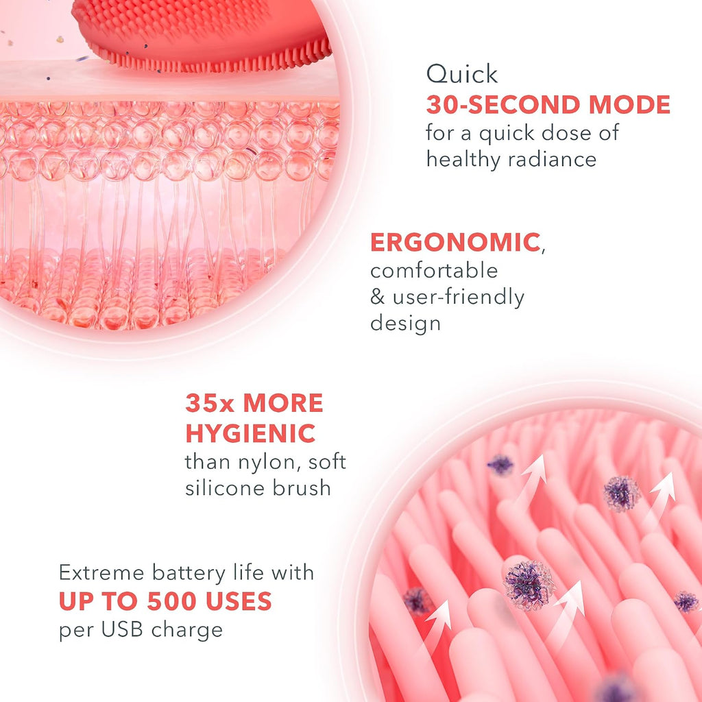FOREO Luna 4 Mini Face Cleansing Brush & Massager - Premium Face Care - Enhances Absorption of Facial Products - Simple Skin Care Tools - for All Skin Types, Coral