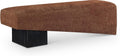 Meridian Furniture 22058Cognac Alora Collection Art Deco Bench with Soft Cognac Polyester Fabric, Black Finish Solid Wood Frame, 60.5' W x 18' D x 18' H, Cognac