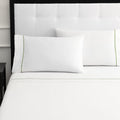 kate spade new york Dot Queen Sheet Set, 300 Thread Count and 100% Cotton, All Season 4 Piece Bedding Set, Machine Washable, White and Green