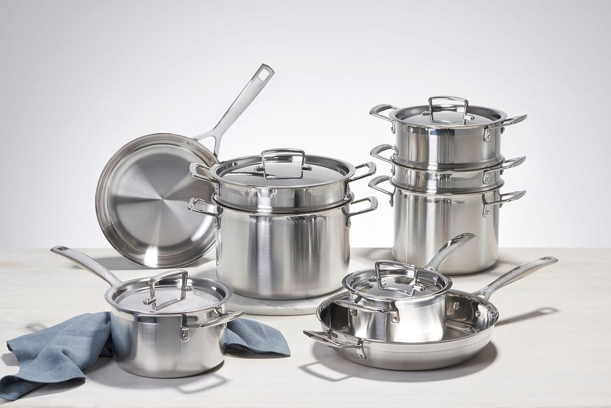 Le Creuset Tri-Ply Stainless Steel 6-Quart Covered Saute Pan