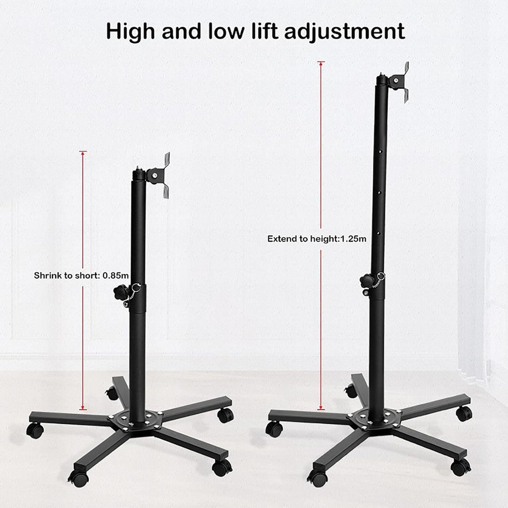 Mobile Stand - Full Motion 360 Deg Rotation Tilt Swivel Tv Mount, Mobile Tv Cart for 14-27 Inch Screen, Height Adjustable Rolling Tv Stand with Angle Adjustment, Max Vesa 100X