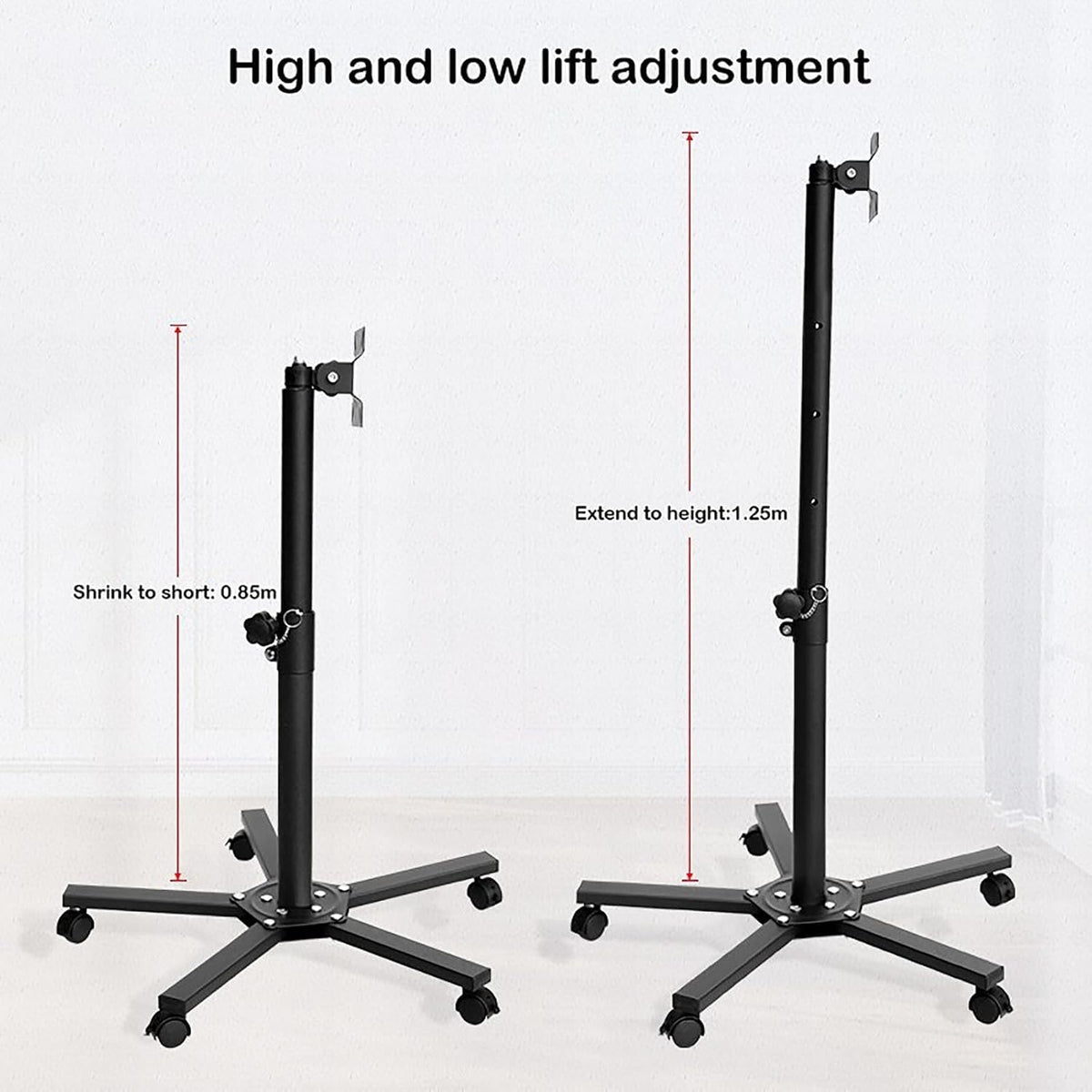 Mobile Stand - Full Motion 360 Deg Rotation Tilt Swivel Tv Mount, Mobile Tv Cart for 14-27 Inch Screen, Height Adjustable Rolling Tv Stand with Angle Adjustment, Max Vesa 100X
