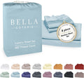 Bella Coterie Luxury Bamboo Viscose King Size Sheet Set | 100% Organically Grown | Ultra Soft | Cooling for Hot Sleepers | 18' Deep Pocket [Coastal Blue]