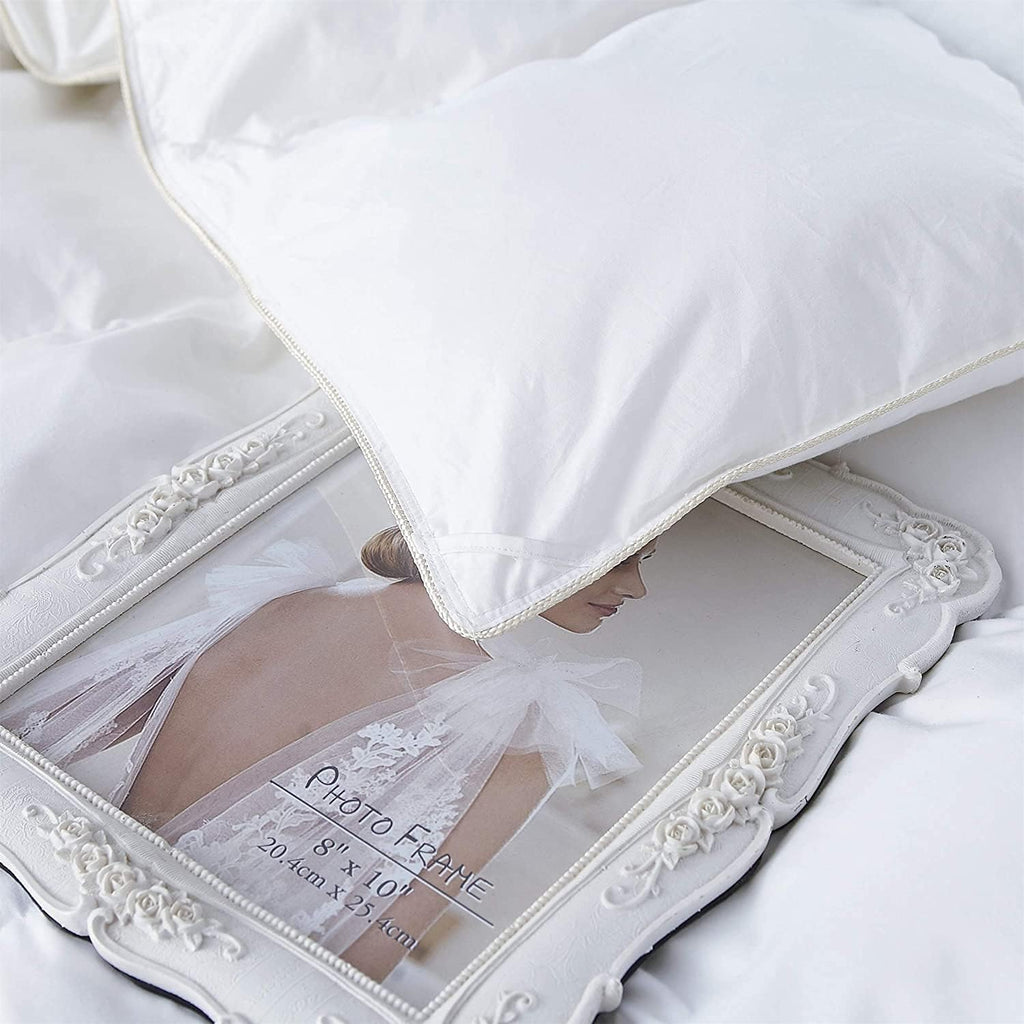 Luxurious All-Season Luxury Siberian Goose Down Comforter Duvet Insert 1200 Thread Count 120 X 98 inches, 100% Egyptian Cotton Down Feather Comforter (Palatial King, White Solid)