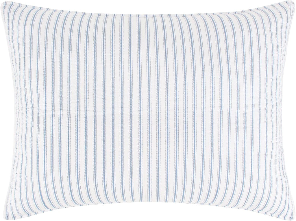 Levtex Home Tobago Stripe Blue Reversible King/Cal King Quilt Set (106x92in) and 2 Pillow Shams (36x20in) - Striped - Blue, White - Cotton King Size Quilt Bedding Set - Lightweight, Soft, Pre-Washed