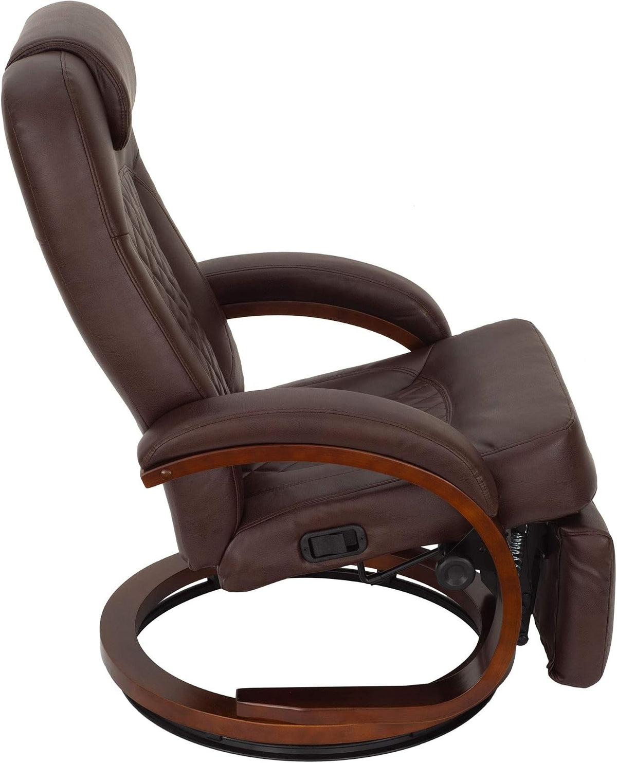 RecPro Nash 28' RV Euro Chair Recliner | Modern Design | RV Furniture | Swivel Base | Recliner Chair (2 Chairs, Mahogany)