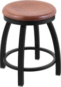 HBS 802 Misha 18' Swivel Vanity Stool with Black Wrinkle Finish and Medium Oak Seat
