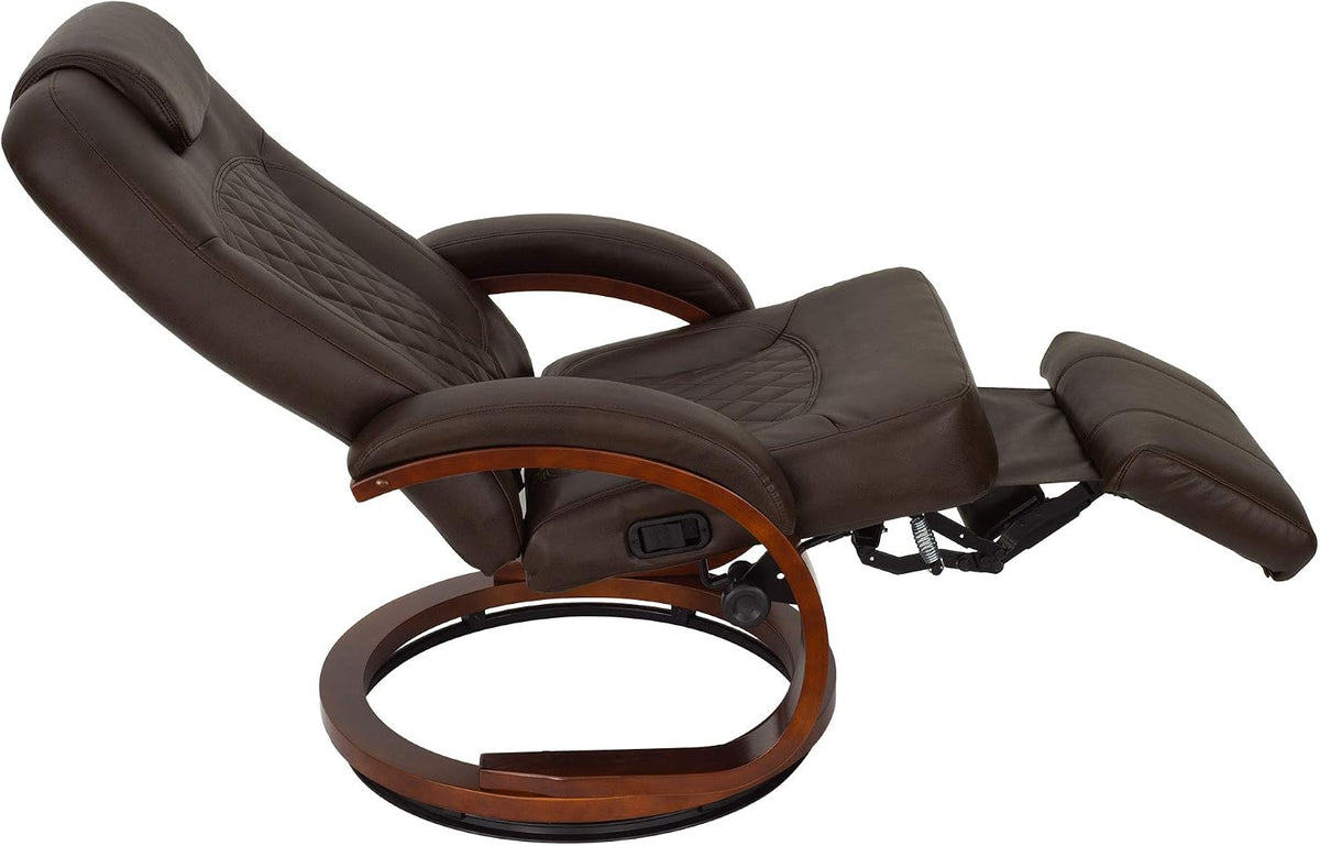 RecPro Nash 28' RV Euro Chair Recliner | Modern Design | RV Furniture | Swivel Base | Recliner Chair (2 Chairs, Chestnut)