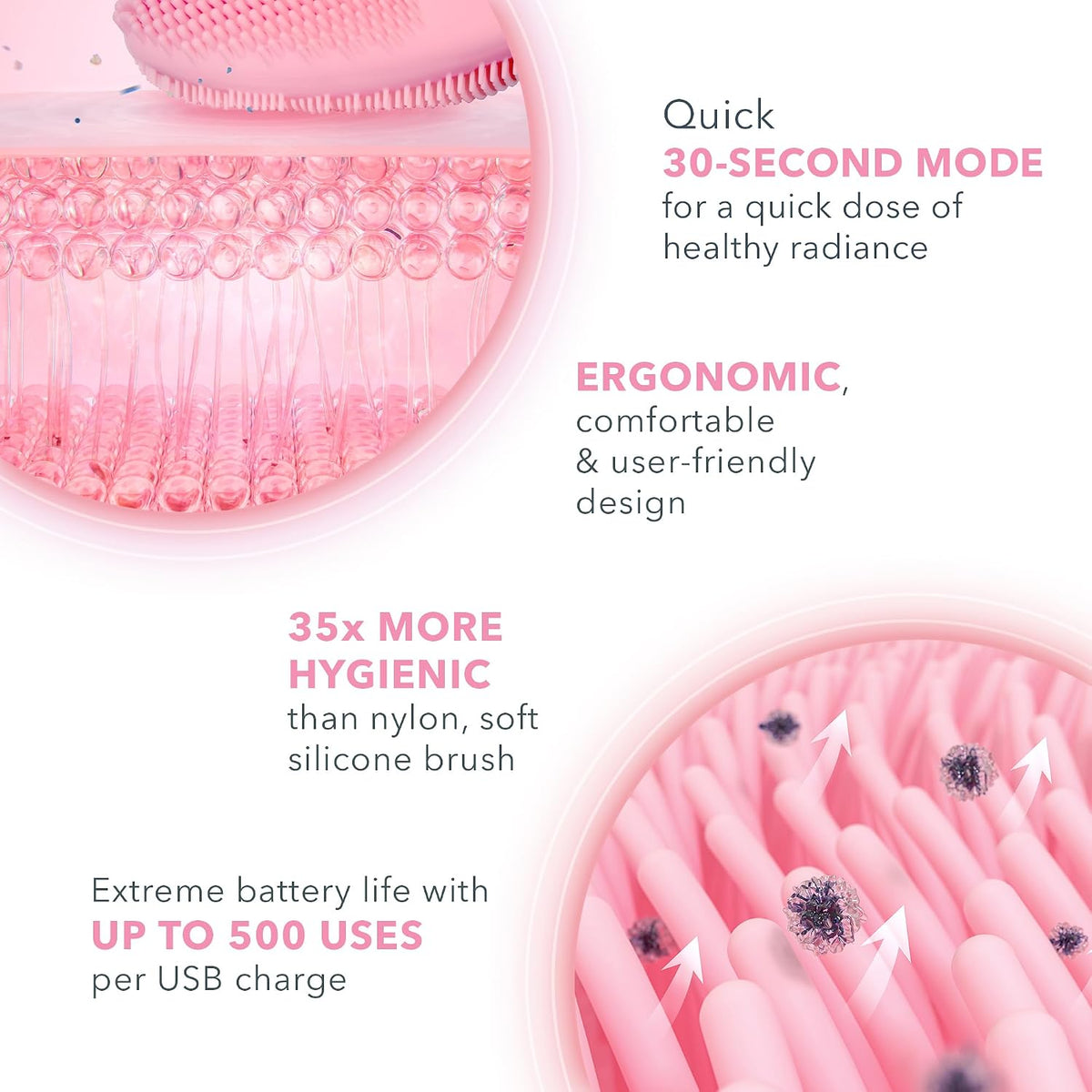 FOREO LUNA 4 mini Face Cleansing Brush & Face Massager - Premium Face Care - Enhances Absorption of Facial Skin Care Products - Simple Skin Care Tools - For All Skin Types- Pearl Pink