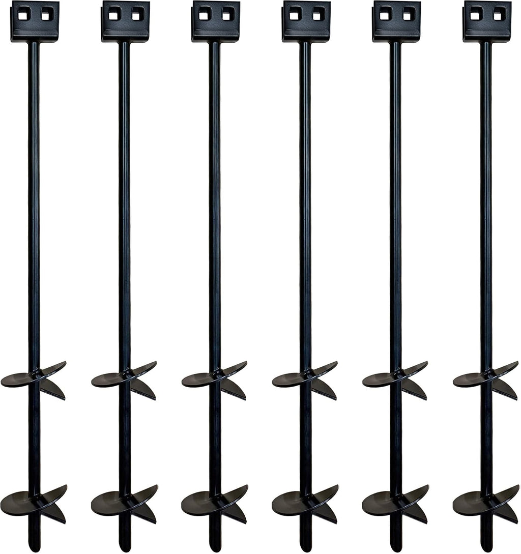 3/4' x 30' Mobile Home Double Disk Earth Auger Anchor, Heavy Duty Steel - RV, Camping, Tents, Trampolines, Deer Stands (6 Pack)