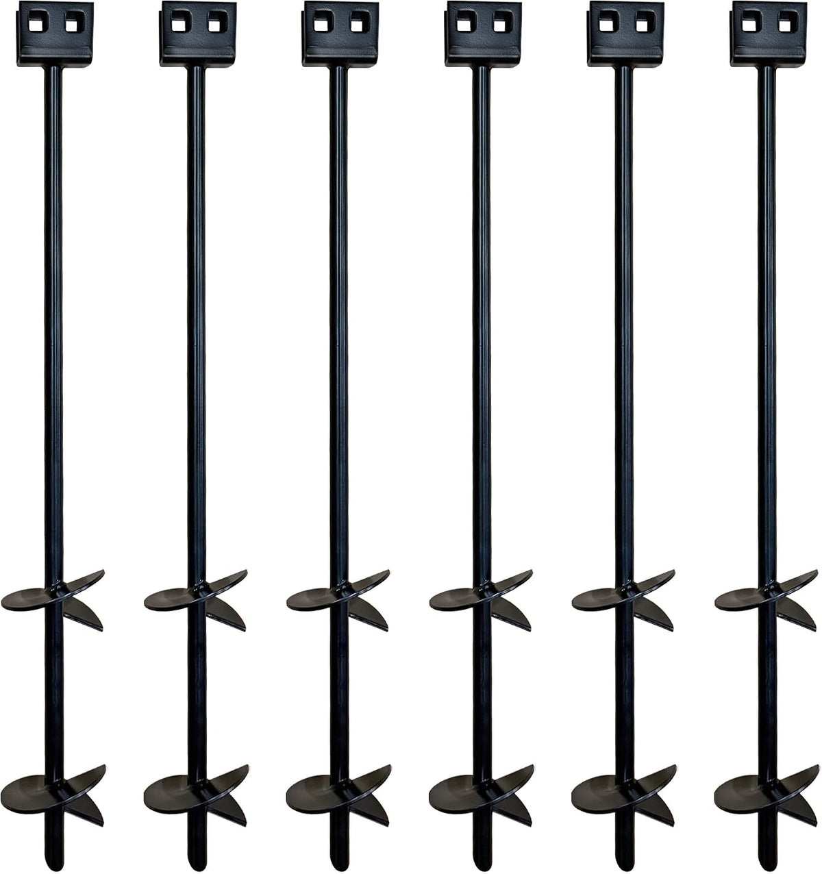 3/4' x 30' Mobile Home Double Disk Earth Auger Anchor, Heavy Duty Steel - RV, Camping, Tents, Trampolines, Deer Stands (6 Pack)