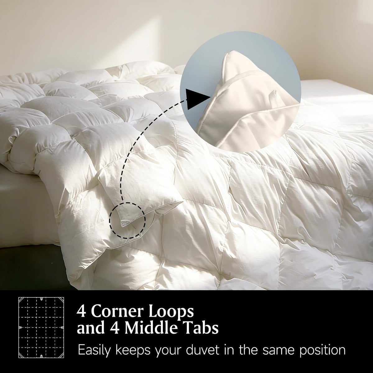 Beautyrest Luxury Hotel Collection Queen Size White Goose Feather Down Fiber Comforter,Ultra-Soft 100% Cotton Breathable Down Comforter Fluffy Duvet Insert, Winter Warm/Queen (90'x90')