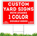 50 Custom Yard Signs with Sign-Stakes 18x24' SmartFlute Waterproof Plastic Double-Sided Printing for Events Marketing Campaigns Businesses Political