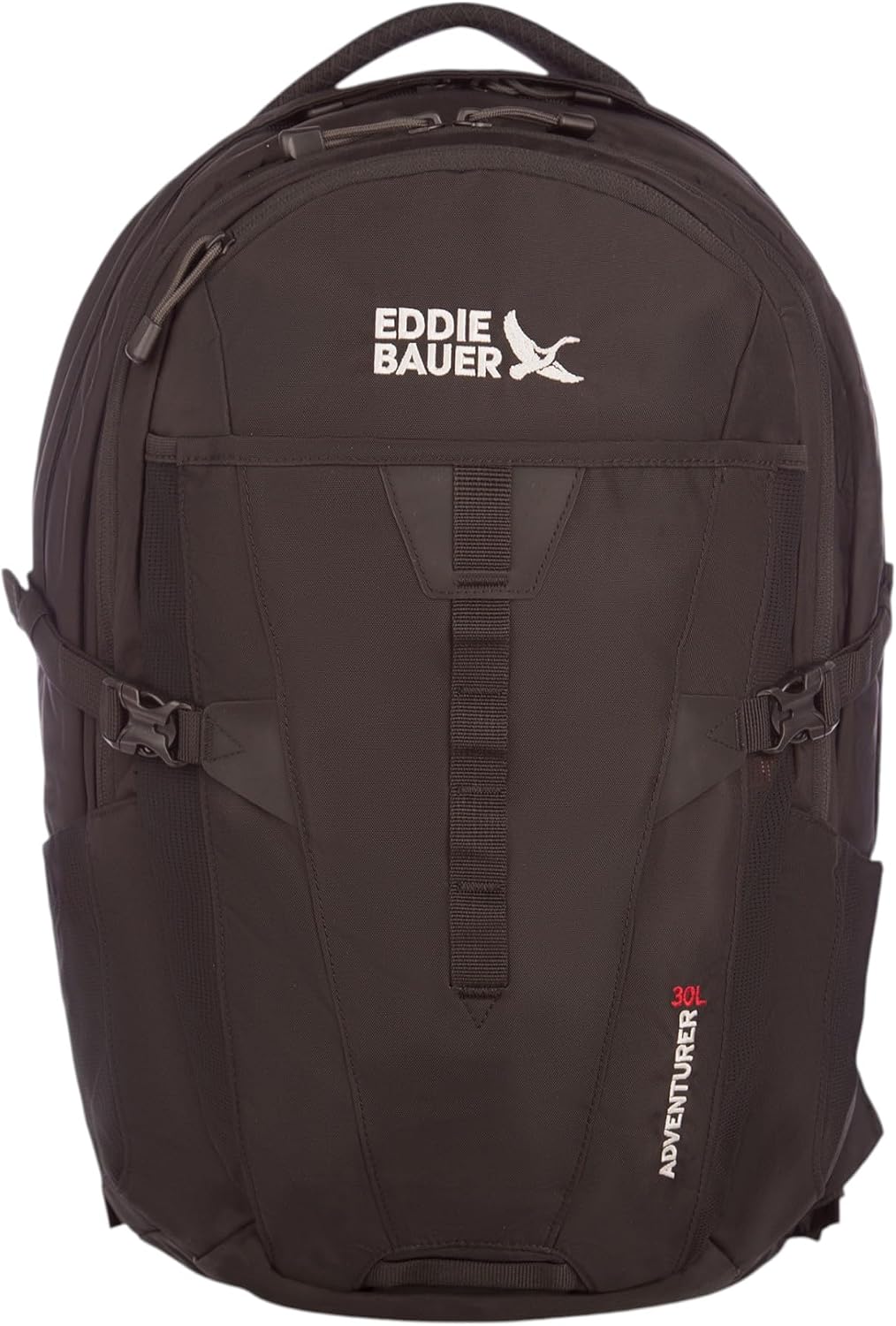 Eddie Bauer Adventurer Backpack with Organization Compartments and Hydration/Laptop Compatible Sleeve, Adventurer - Black, 30L