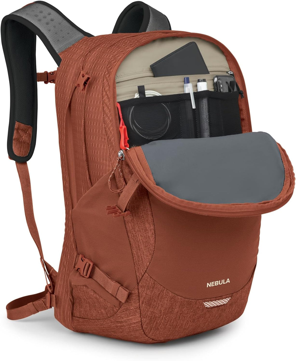 Osprey Nebula Commuter Backpack - Everyday Bag with Laptop Sleeve and Bottle Pockets, Porcelain Orange Heather