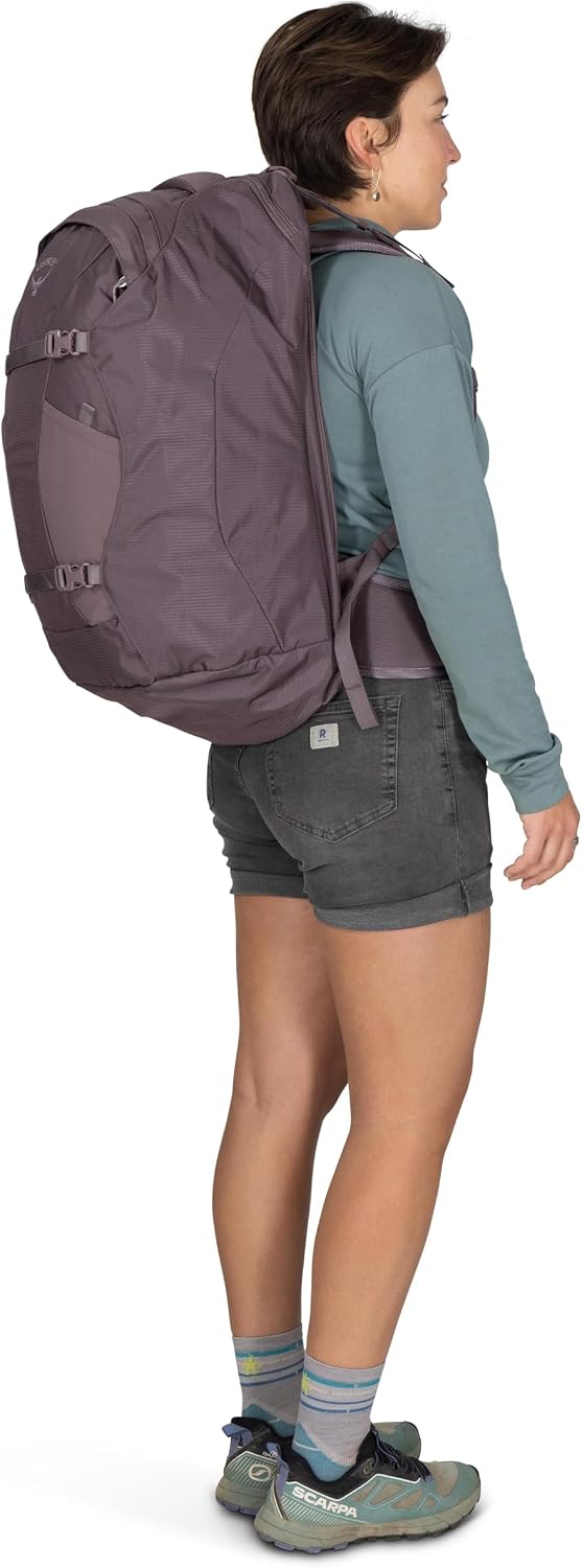 Osprey Fairview 40L Women's Travel Backpack - Carry On Bag with Laptop Sleeve and Toiletry Pocket, Cascade Blue-Torrent Blue