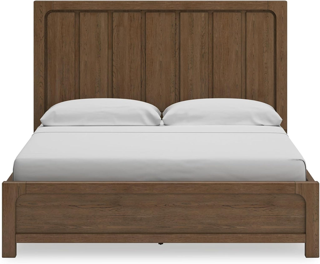Signature Design by Ashley Cabalynn Modern 4-Drawer California King Platform Bed with Storage, Foundation or Box Spring Not Needed, Light Brown