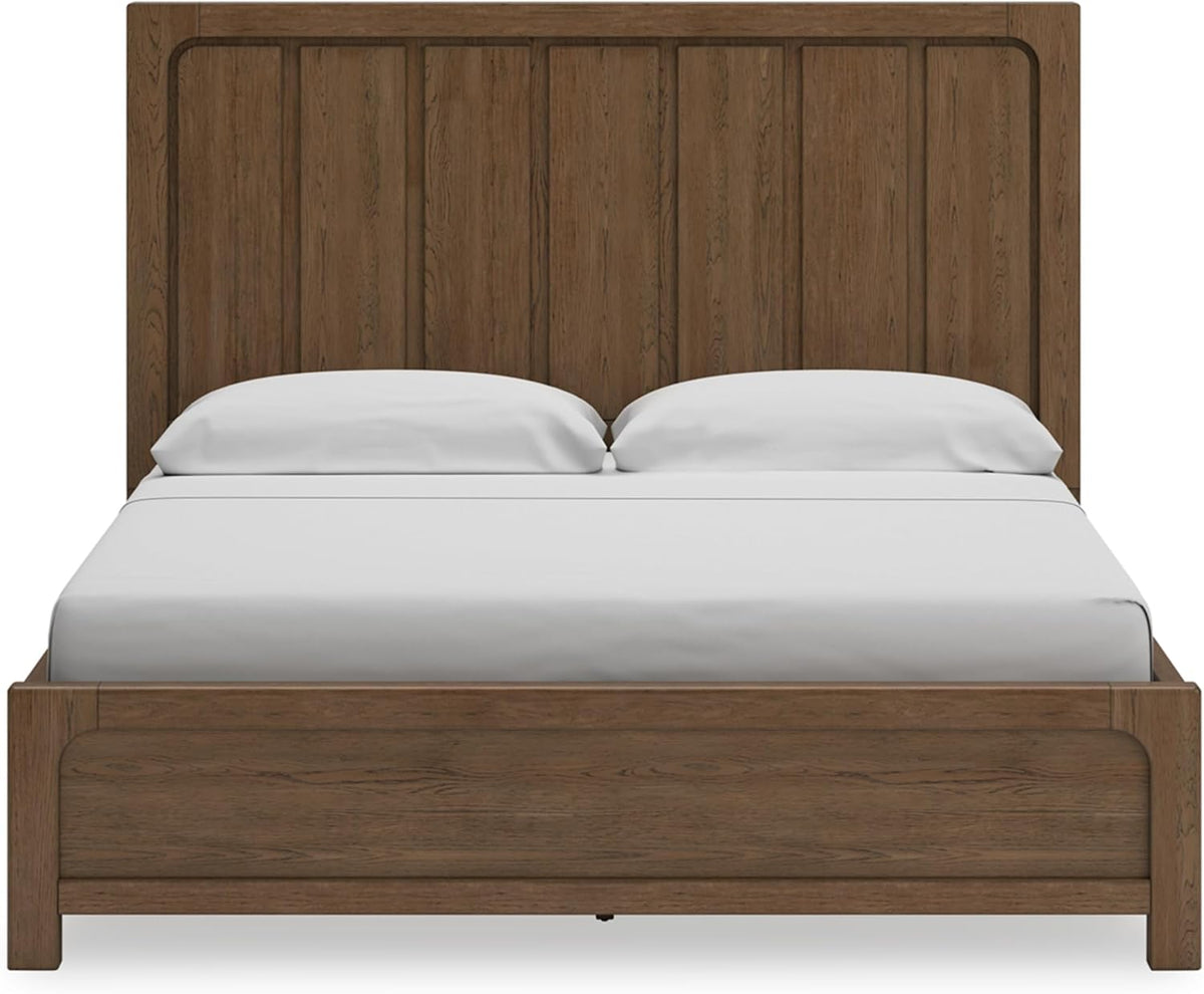Signature Design by Ashley Cabalynn Modern 4-Drawer California King Platform Bed with Storage, Foundation or Box Spring Not Needed, Light Brown