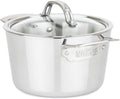 Viking Contemporary 3-Ply Stainless Steel Stock Pot, 3.4 Quart Soup Cooking Pot with Lid