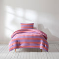 Lush Decor Gale Cabana Stripe? Reversible Comforter 2 Piece Set Twin/Twin XL Coral & Purple - Striped Bedding Set - Kids Pink Comforter - Coastal Dorm Decor