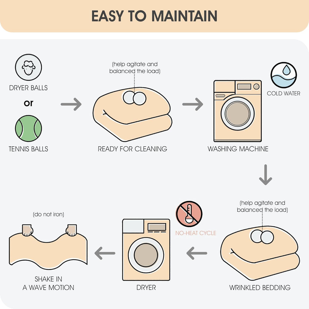 LANCO MODERN LIFESTYLE 7 Piece Comforter Set, Taupe White, Queen Size, Boho Style Geometric Microfiber Embroidery, Bed in a Bag with Bedskirt, Pillow Shams and Decor Pillows