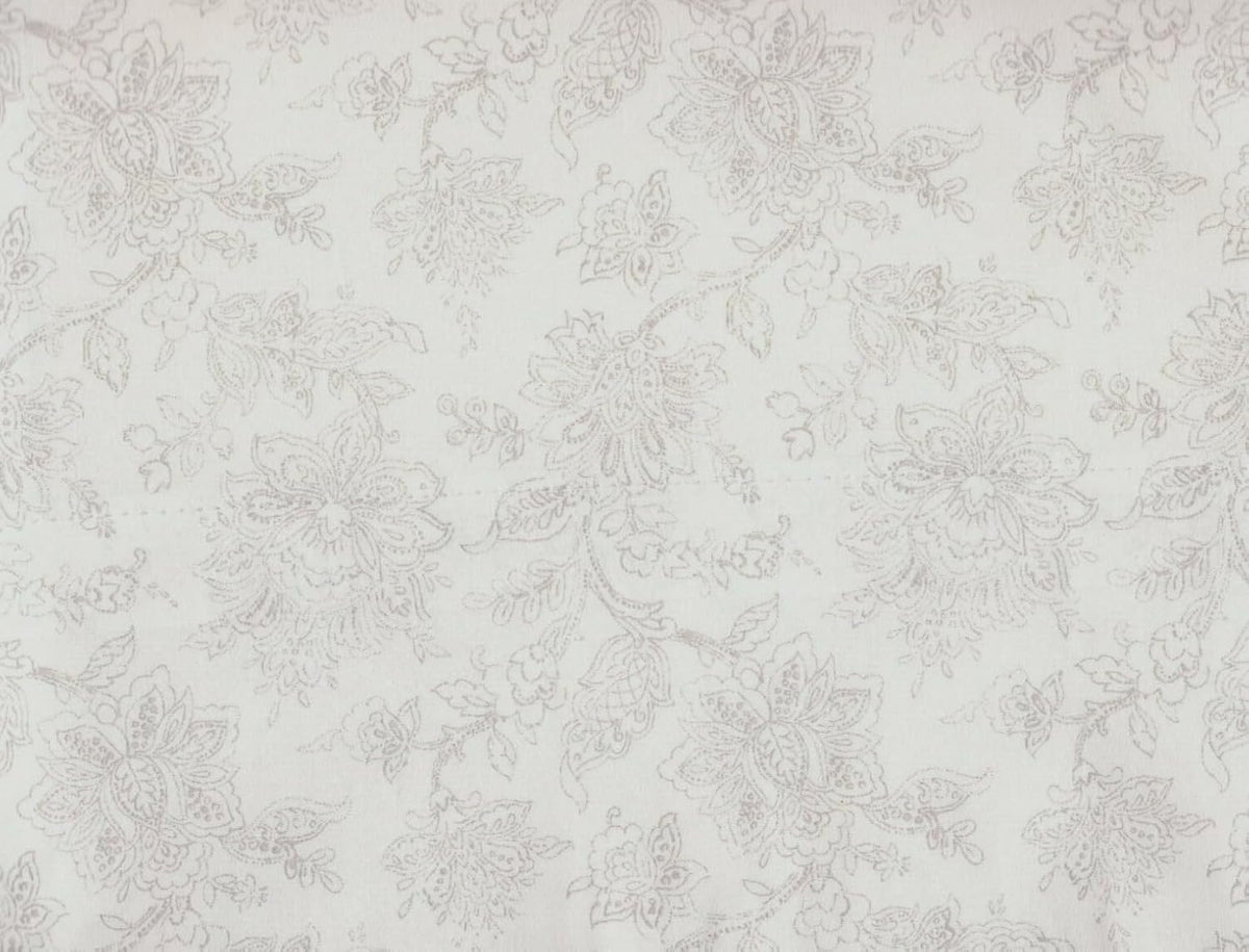 Lauren Ralph Lauren 4 pc Full Printed Sheet Set 100% Crisp Cooling Cotton (Grey Toile Floral)