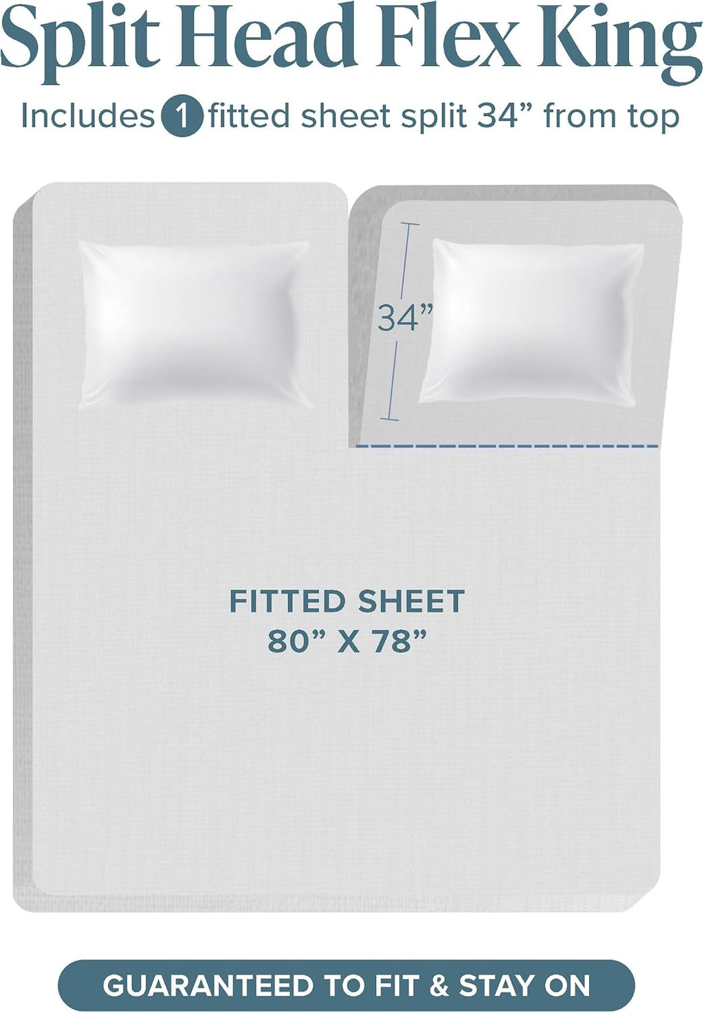 Bare Home 100% Rayon Made from Bamboo Luxury Sheet Set - 4 Piece Bedding Set - Deep Pockets - Cooling Sheets - Breathable - Easy Fit - Soft Bedding Sheets & Pillowcases (Split Head Flex King, Grey)