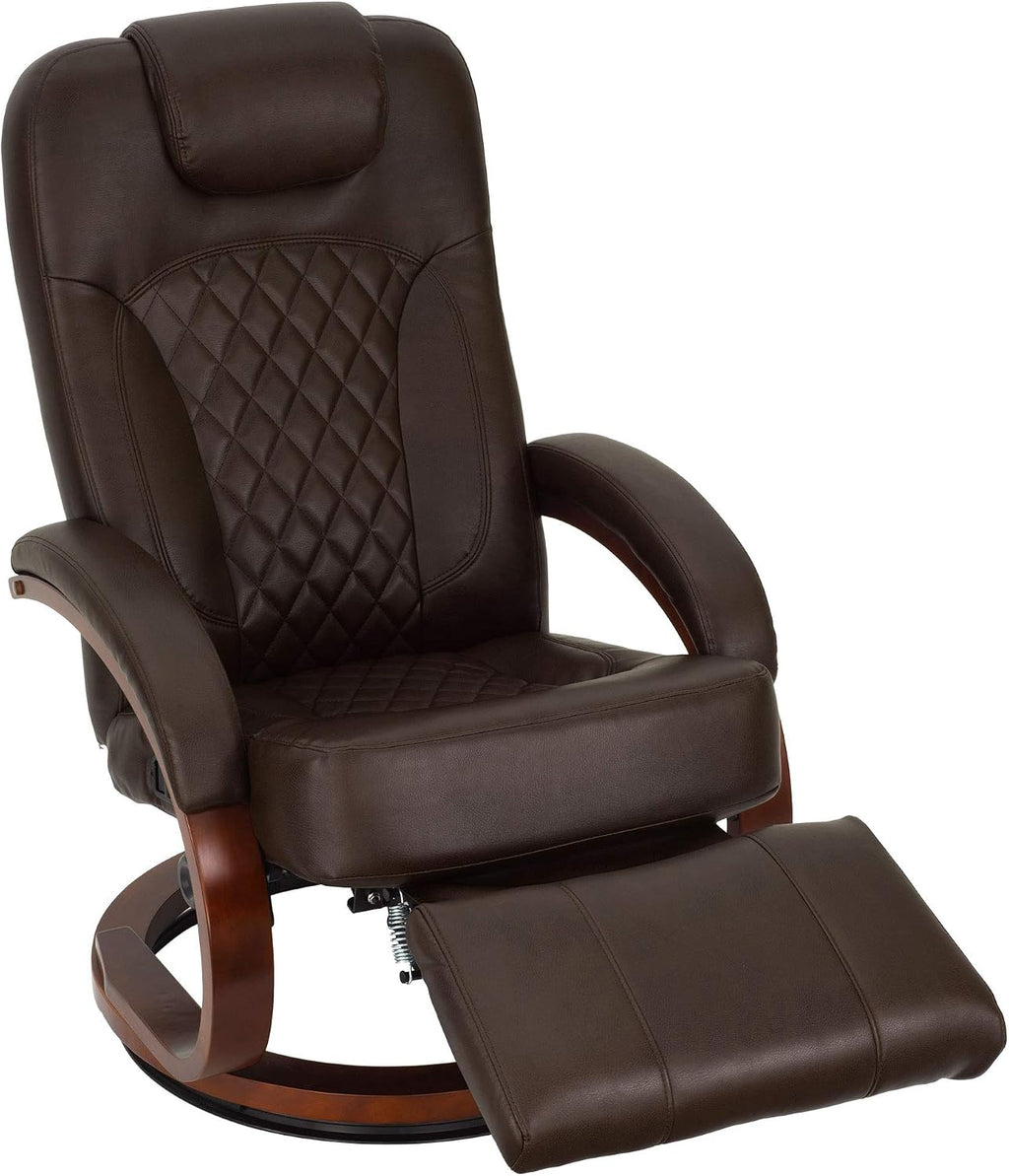 RecPro Nash 28' RV Euro Chair Recliner | Modern Design | RV Furniture | Swivel Base | Recliner Chair (2 Chairs, Chestnut)