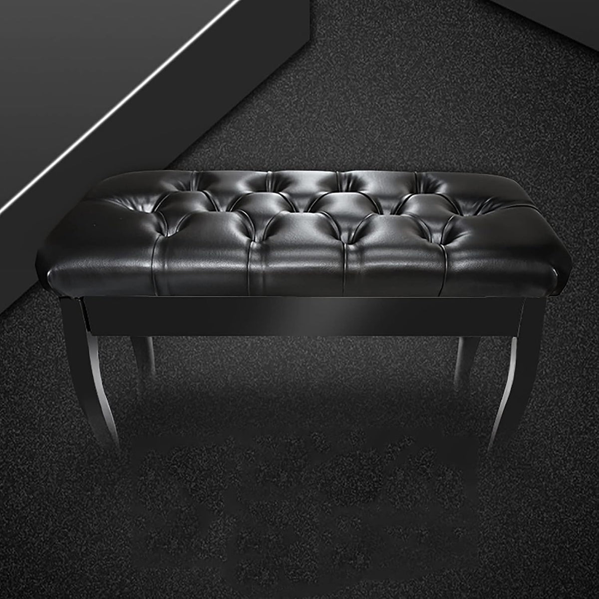 Vanity Bench,Leather Piano Bench Piano Bench Stool with Storage Compartment Comfortable Piano Bench76 X 35 Cm Large Seat Pu Leather Cushion (Black B)，Black-B