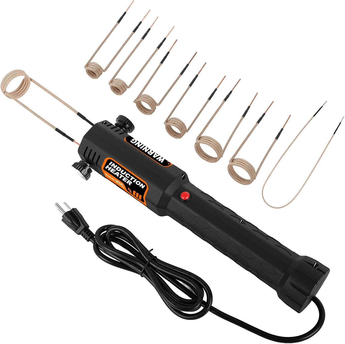 Induction Heater Bolt Removal, 1200W Induction Bolt Heater Tool with 8 Coils, Heat Stripped Bolt Remove for Rusted Nuts, Screws (Orange)