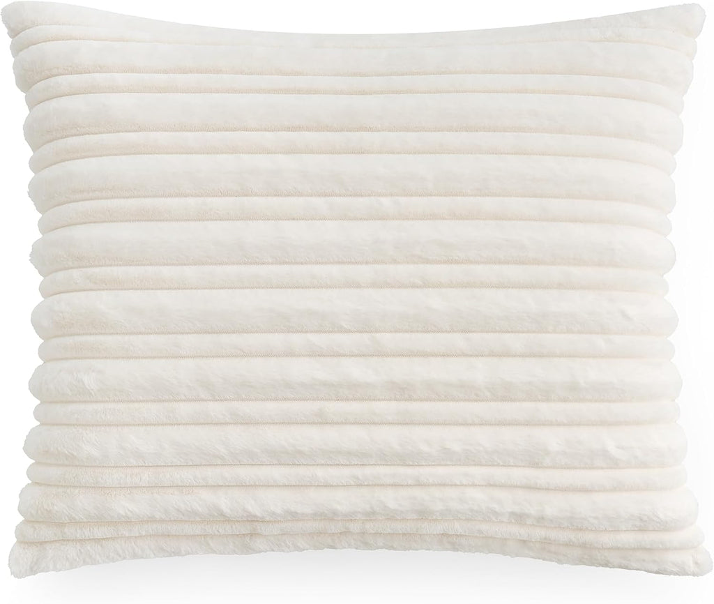 UGG Brinkley King Size Comforter Set – Plush Faux Fur Bedding for Cozy Farmhouse & Boho Chic Decor, Hotel-Style Comforter King Size with 2 Pillow Shams, Soft Bedding Set, Snow White (King) | Luxury