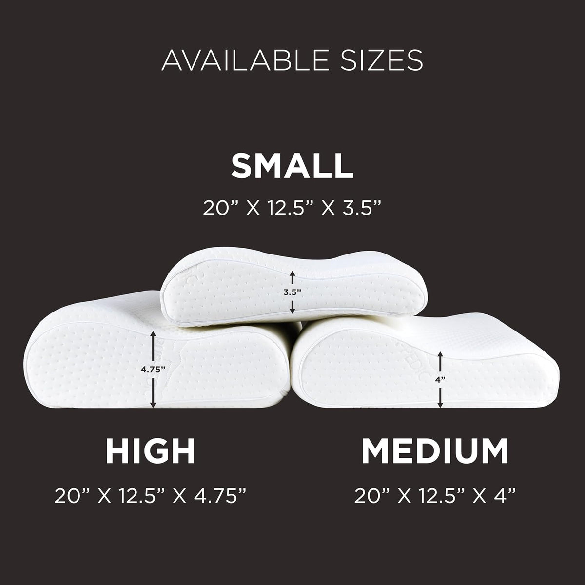 Tempur-Pedic TEMPUR-Ergo Neck Pillow, Medium Profile, White