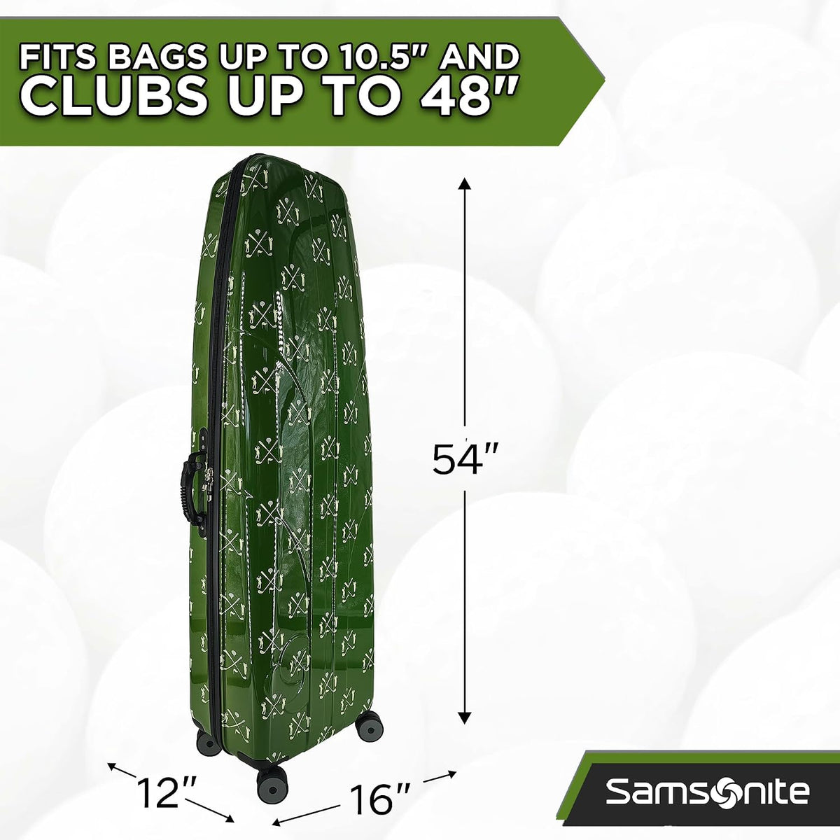 Samsonite Tour Deluxe Golf Hard Case Golf Travel Bag, Lightweight & Durable ABS Shell, 360 Degree Multi-Directional Wheels
